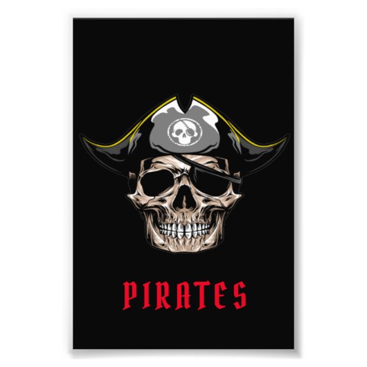 Pirate Skull jolly Roger Foto Afdruk (Voorkant)