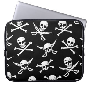 Pirate Skull Kapitein Cross Botten laptophoes Laptop Sleeve