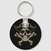 Pirate Skull Kapitein Cross Botten Sleutelhanger (Voorkant)