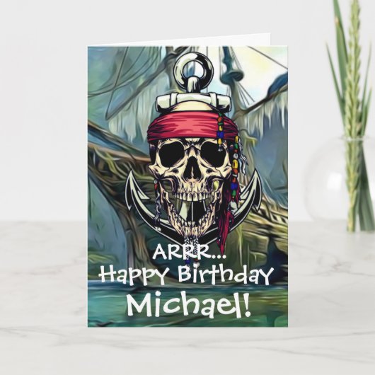 Pirate Skull Kapitein Ghost Ship Kaart (Voorkant)