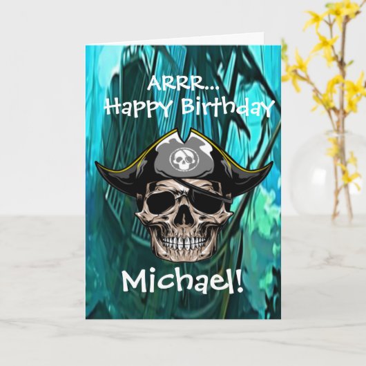 Pirate Skull Kapitein Jack Kaart (Gele Bloem)