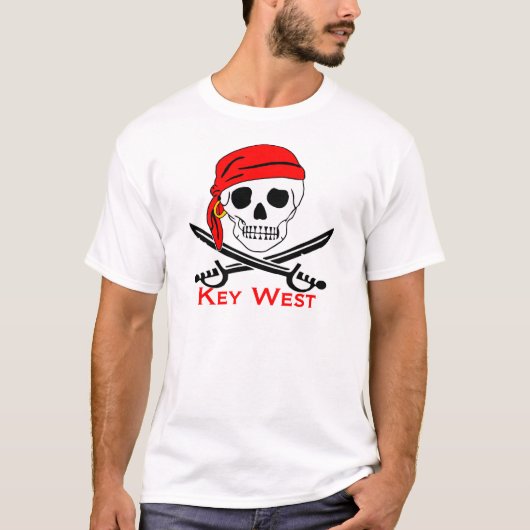 Pirate Skull Key West T-shirt (Voorkant)