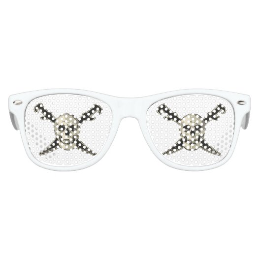 Pirate (Skull) - Kinder Retro Party Shades, White  Kinder Zonnebril (Voorkant)