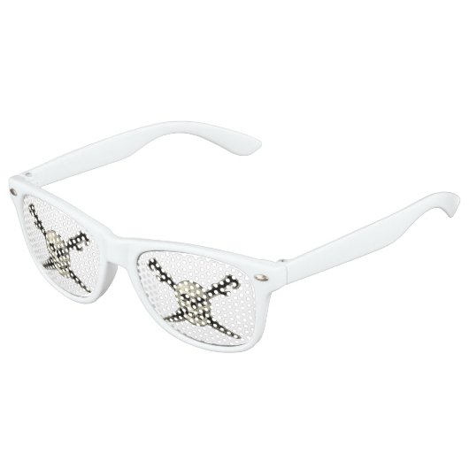 Pirate (Skull) - Kinder Retro Party Shades, White  Kinder Zonnebril (Gekanteld)