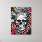 Pirate Skull - Kleurrijke Schedel Canvas Print (Voorkant)