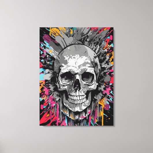 Pirate Skull - Kleurrijke Schedel Canvas Print (Voorkant)