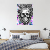 Pirate Skull - Kleurrijke Schedel Canvas Print (Insitu (Slaapkamer))