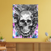 Pirate Skull - Kleurrijke Schedel Canvas Print (Insitu (Woonkamer))