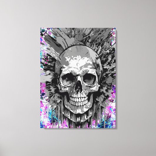 Pirate Skull - Kleurrijke Schedel Canvas Print (Voorkant)