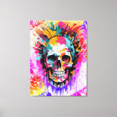 Pirate Skull - Kleurrijke Schedel Canvas Print (Voorkant)