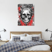Pirate Skull - Kleurrijke Schedel Canvas Print (Insitu (Slaapkamer))