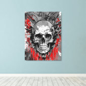 Pirate Skull - Kleurrijke Schedel Canvas Print (Insitu (Houten vloer))