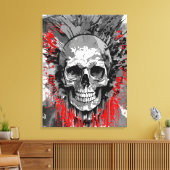 Pirate Skull - Kleurrijke Schedel Canvas Print (Insitu (Woonkamer))