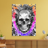 Pirate Skull - Kleurrijke Schedel Canvas Print (Insitu (Woonkamer))
