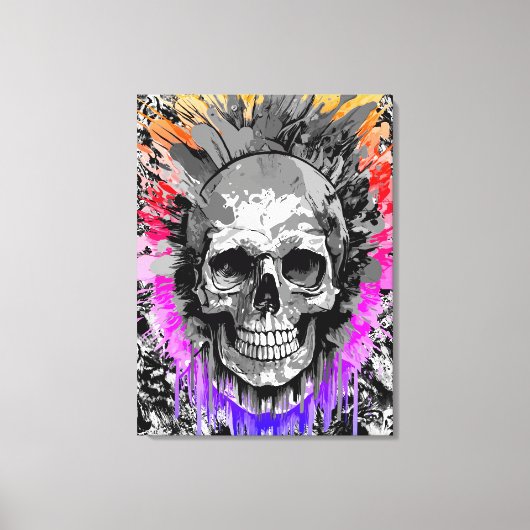 Pirate Skull - Kleurrijke Schedel Canvas Print (Voorkant)