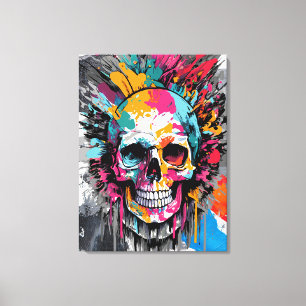 Pirate Skull - Kleurrijke Schedel Canvas Print