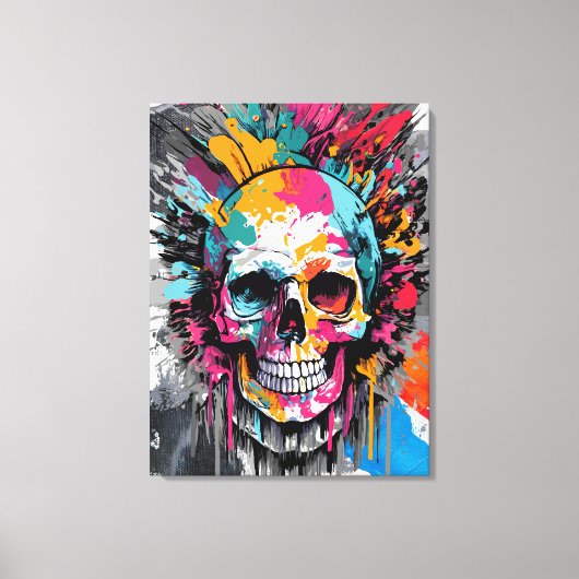 Pirate Skull - Kleurrijke Schedel Canvas Print (Voorkant)