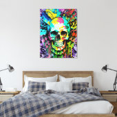 Pirate Skull - Kleurrijke Schedel Canvas Print (Insitu (Slaapkamer))