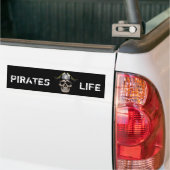 Pirate SKULL Legend Black Bumpersticker (Op Truck)