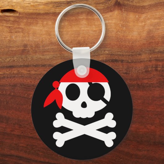 Pirate Skull met Bandanna Sleutelhanger (Voorkant)