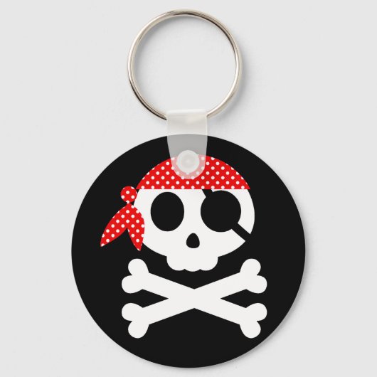 Pirate Skull met Bandanna Sleutelhanger (Voorkant)
