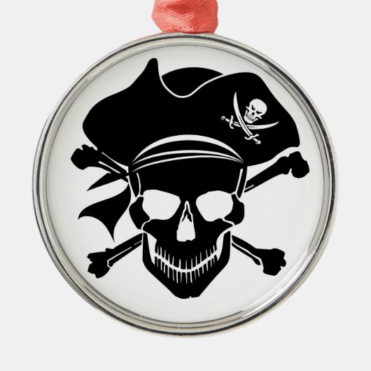 Pirate Skull met Cross Botten Ornament (Voorkant)