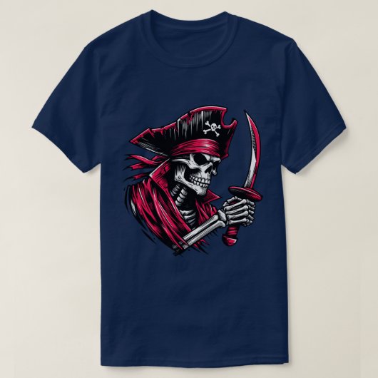 Pirate Skull met Cutlass T-shirt (Design voorkant)