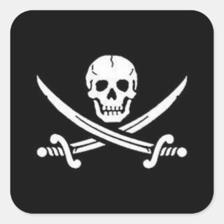 Pirate Skull met gekruiste zwaarden Vierkante Sticker