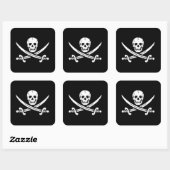 Pirate Skull met gekruiste zwaarden Vierkante Sticker (Vel)