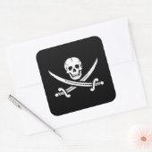 Pirate Skull met gekruiste zwaarden Vierkante Sticker (Envelop)