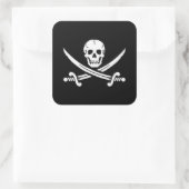 Pirate Skull met gekruiste zwaarden Vierkante Sticker (Tas)