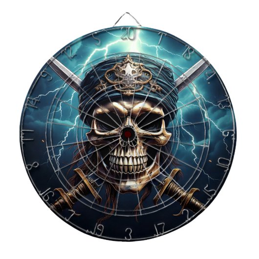 Pirate Skull met Zwaarden Dartbord (Voorkant)