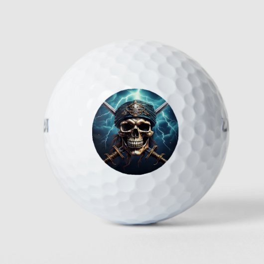 Pirate Skull met Zwaarden Golfballen (Voorkant)