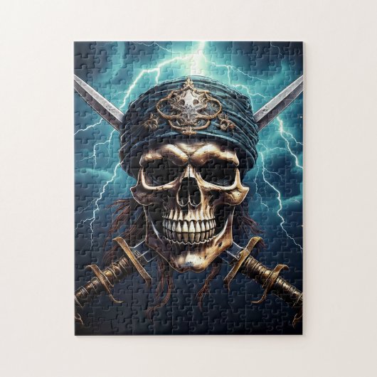 Pirate Skull met Zwaarden Puzzel (Verticaal)