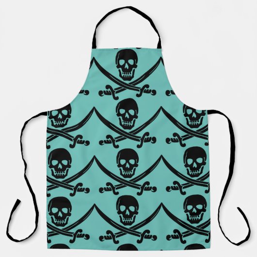 PIRATE SKULL N CROSSBONES KITCHEN GRILLOUT SCHORT (Voorkant)