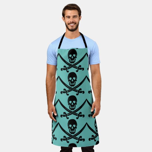 PIRATE SKULL N CROSSBONES KITCHEN GRILLOUT SCHORT (Gedragen)