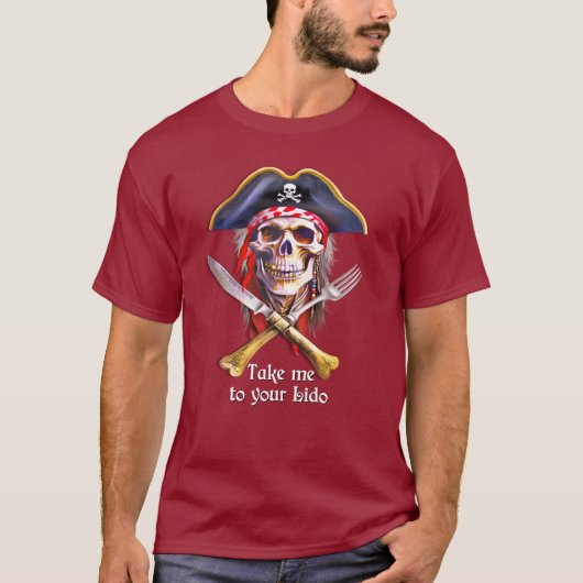 Pirate Skull: "Neem me mee naar je Lido" T-shirt (Voorkant)