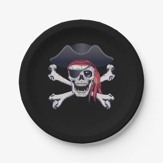 Pirate Skull Papieren Bordje (Voorkant)