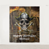 Pirate Skull Party achtergrond Wandkleed (Voorkant)