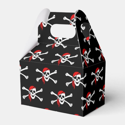 Pirate Skull Party voor doos Bedankdoosjes (Achterkant)