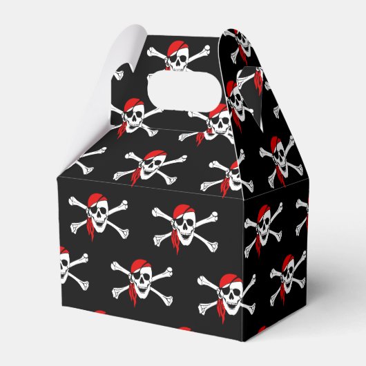 Pirate Skull Party voor doos Bedankdoosjes (Voorkant Zijde)
