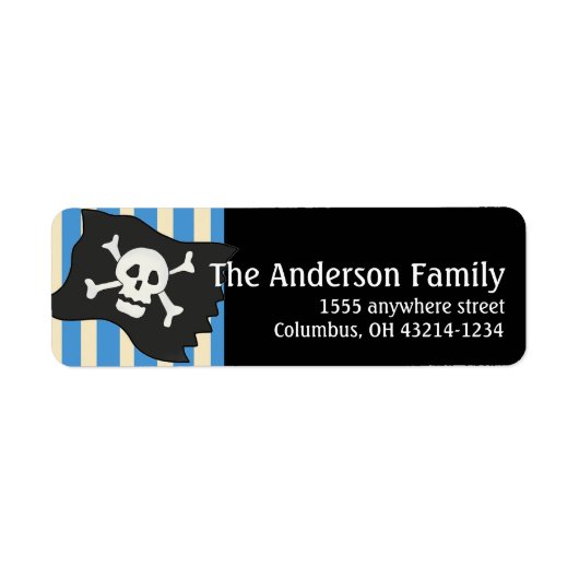 Pirate Skull Pirate Flag Retouradres Labels (Voorkant)