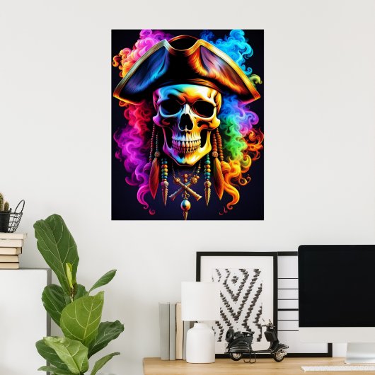 Pirate Skull Poster (Thuiskantoor)