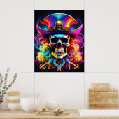 Pirate Skull Poster (Keuken)