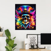 Pirate Skull Poster (Thuiskantoor)