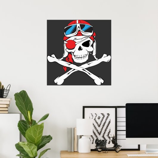 Pirate Skull Poster (Thuiskantoor)
