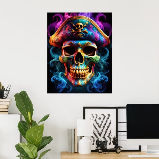 Pirate Skull Poster (Thuiskantoor)