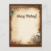 Pirate Skull praat als een piraat verjaardag Briefkaart (Voorkant)