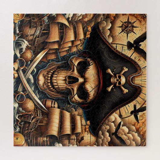 Pirate Skull Puzzle Legpuzzel (Horizontaal)