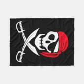Pirate Skull Red Bandana Zwaard Kostuum Gift Fleece Deken (Voorkant (Horizontaal))